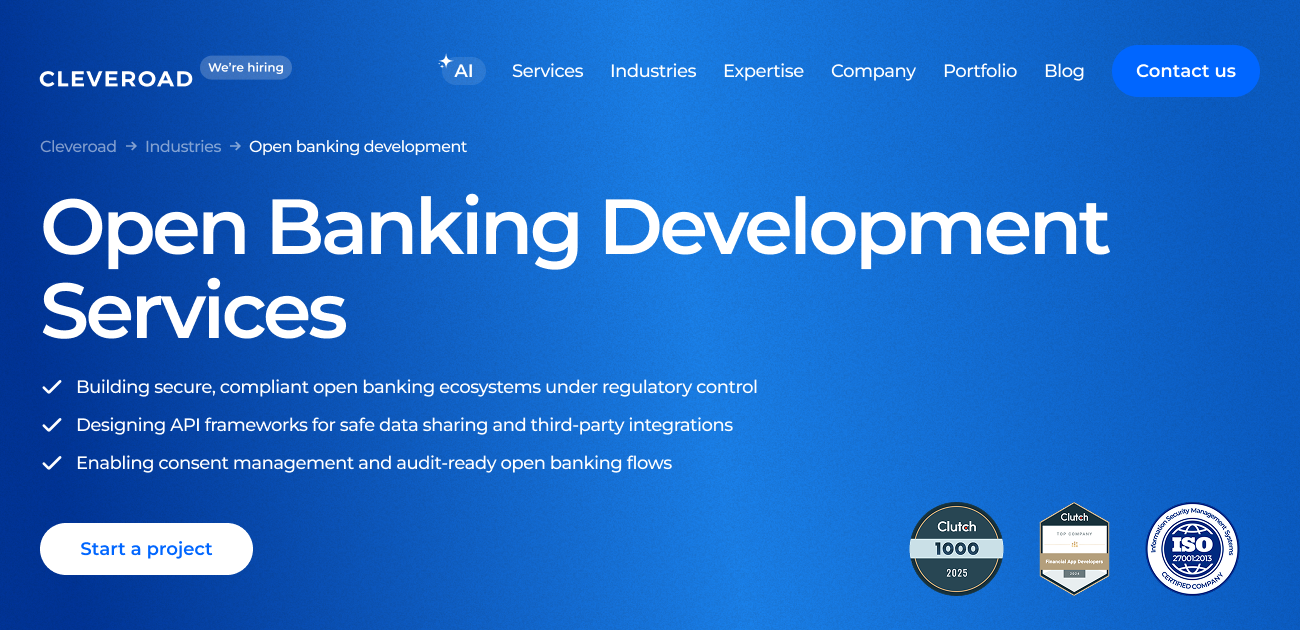 Reliable Open Banking Development Services | Cleveroad