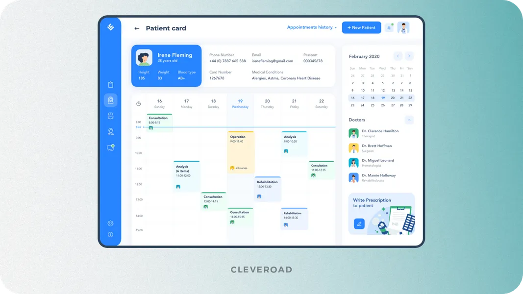 Hospital management for healthcare by Cleveroad