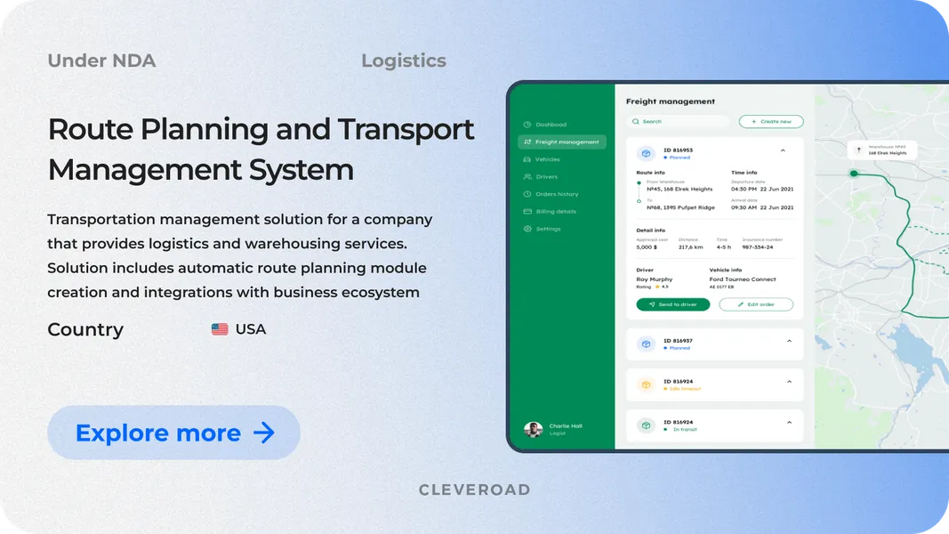 Transportation Management System made by Cleveroad