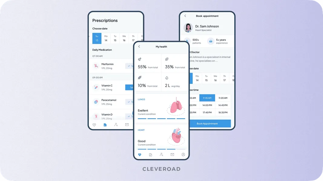 Prescriptions management functionality from Cleveroad
