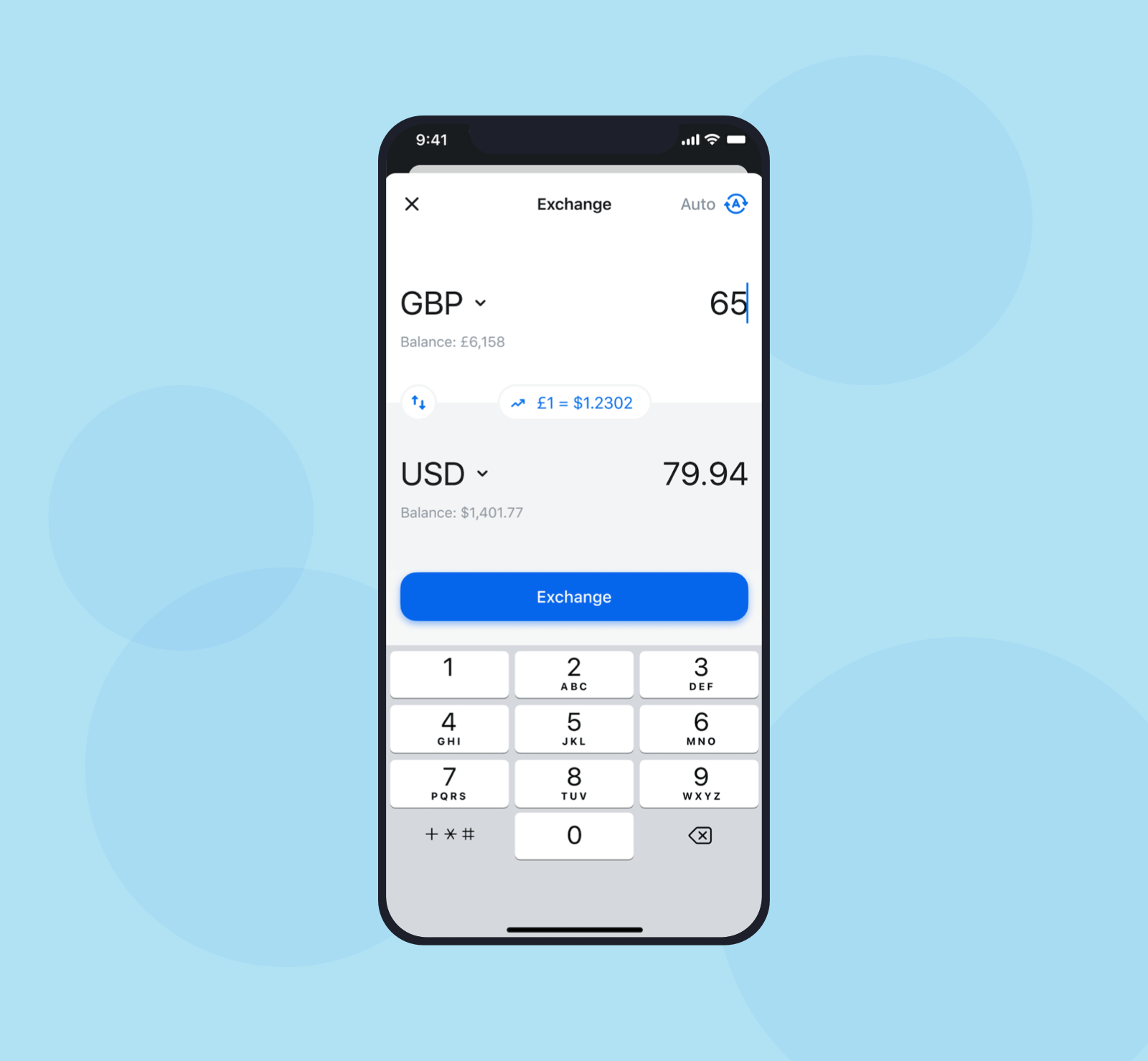 Currency converter in Revolut