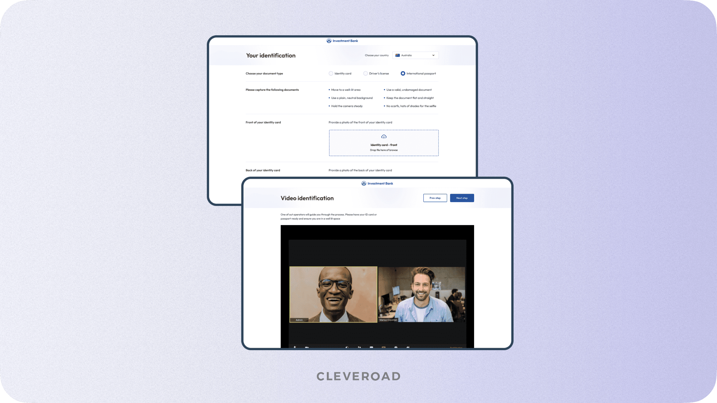 Know-Your-Customer screen