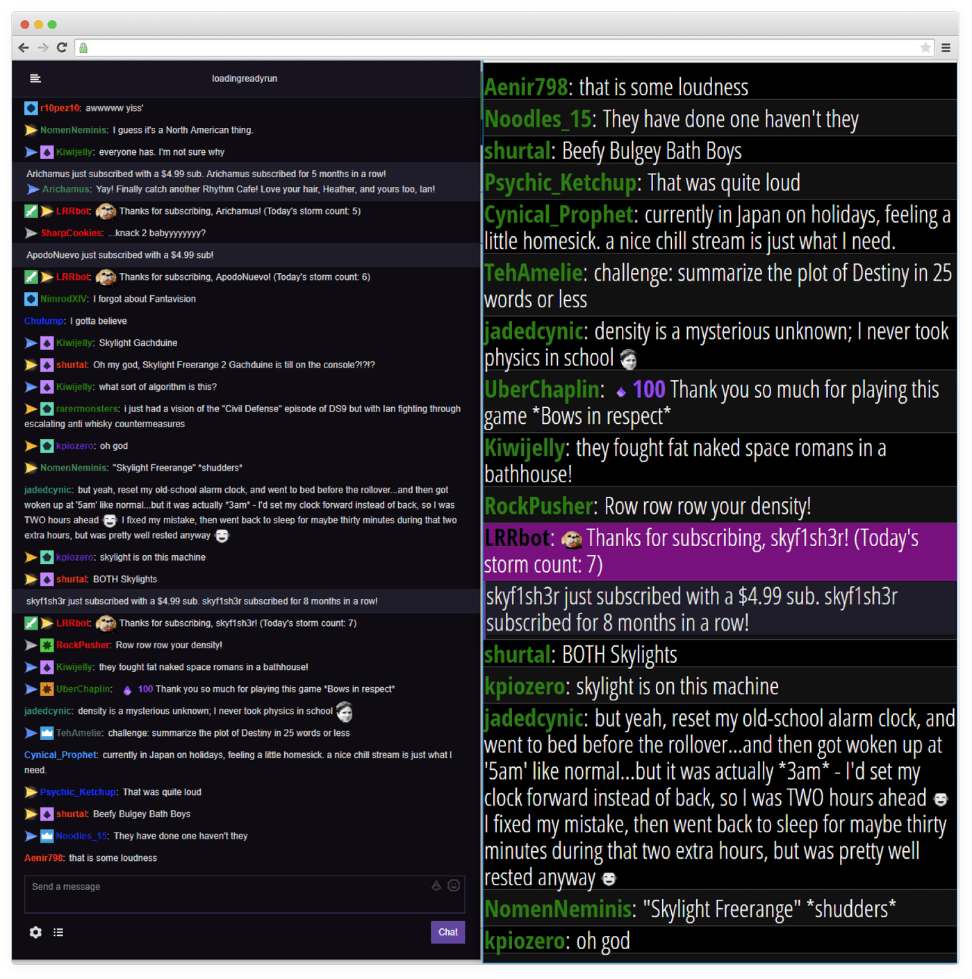 Chat in live streaming apps