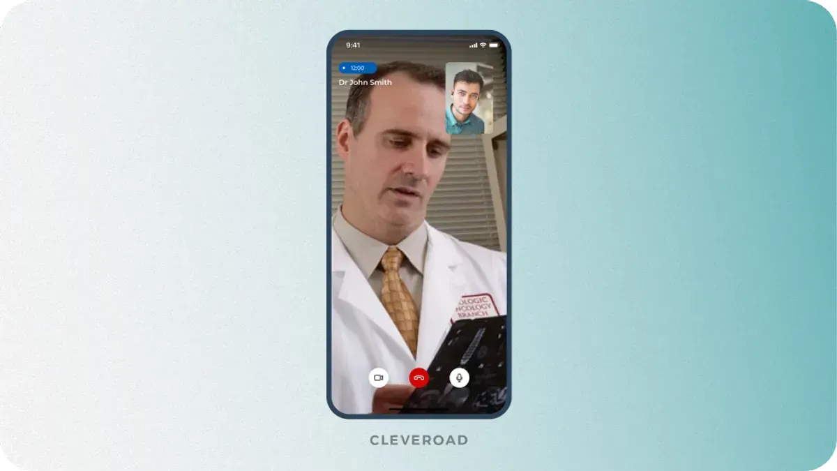 In app video call feature example designed by Cleveroad