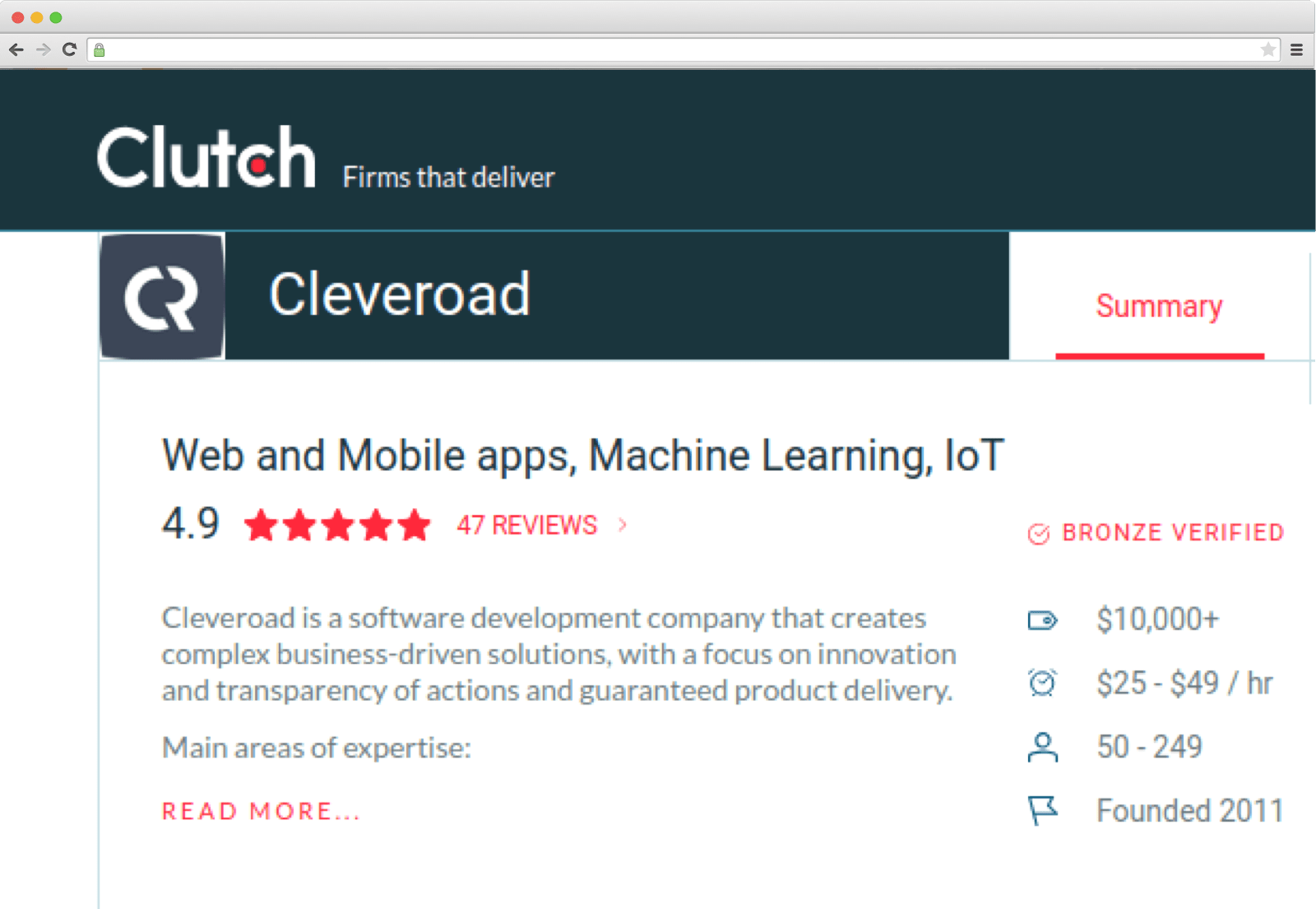 Mobile app developers reviews and ratings