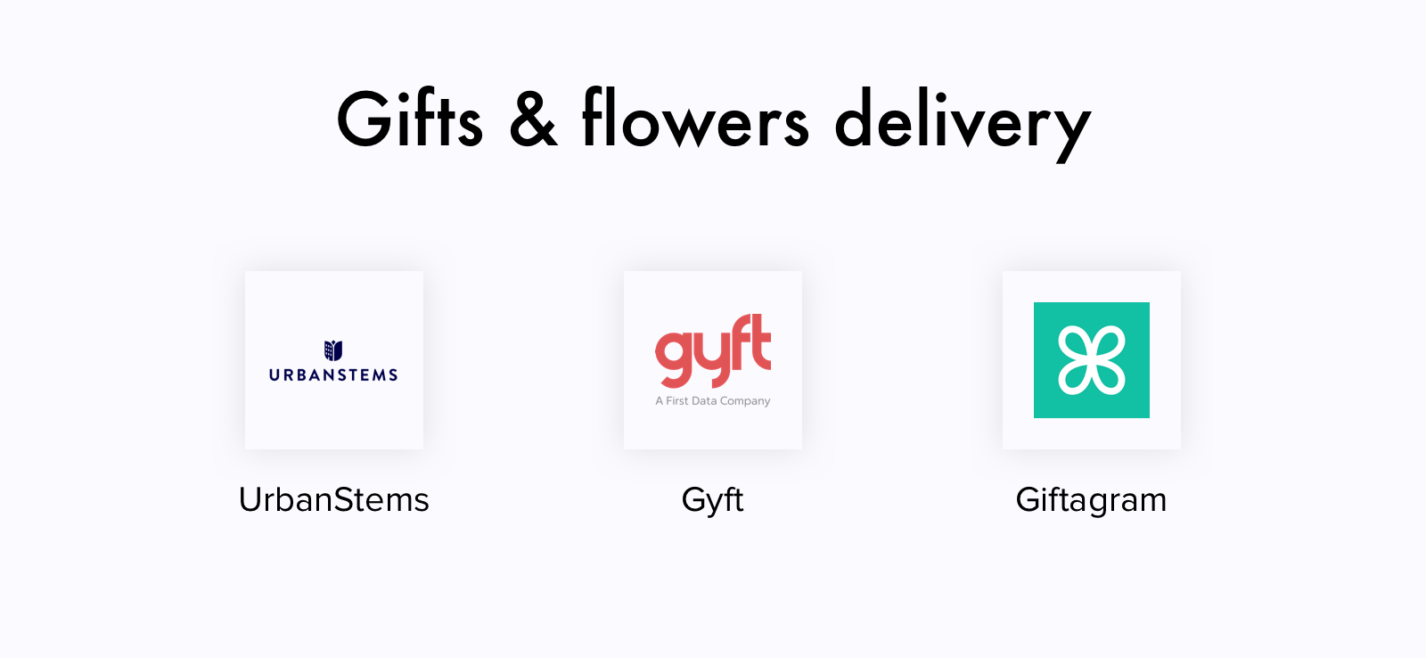 The delivery of gifts and flowers