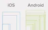 Android vs iOS screen sizes comparison on a scheme