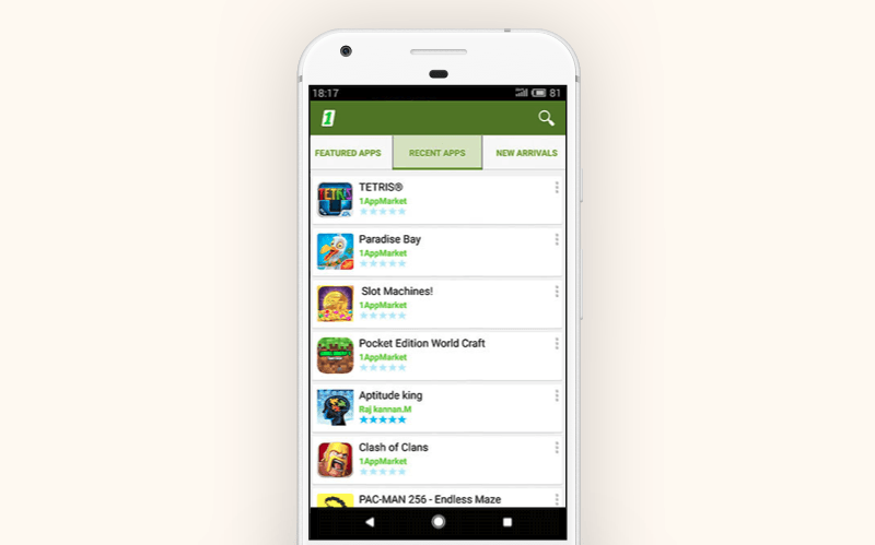 Alternative Google Play store: 1AppMarket