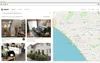 Interface of property placement on a map from one real estate website