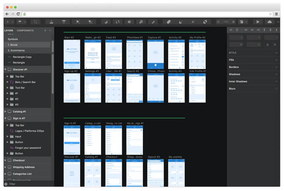 Wireframing with design software