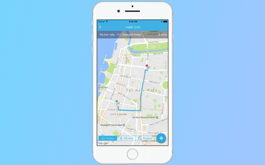 Event location is displayed in the app