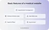 Medical web development: Basic features