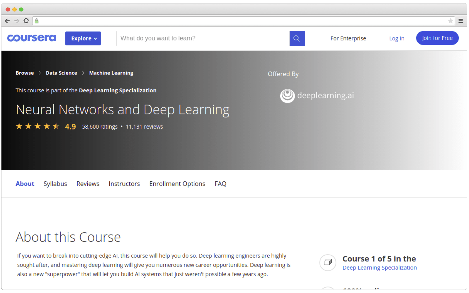 How a course page may look like