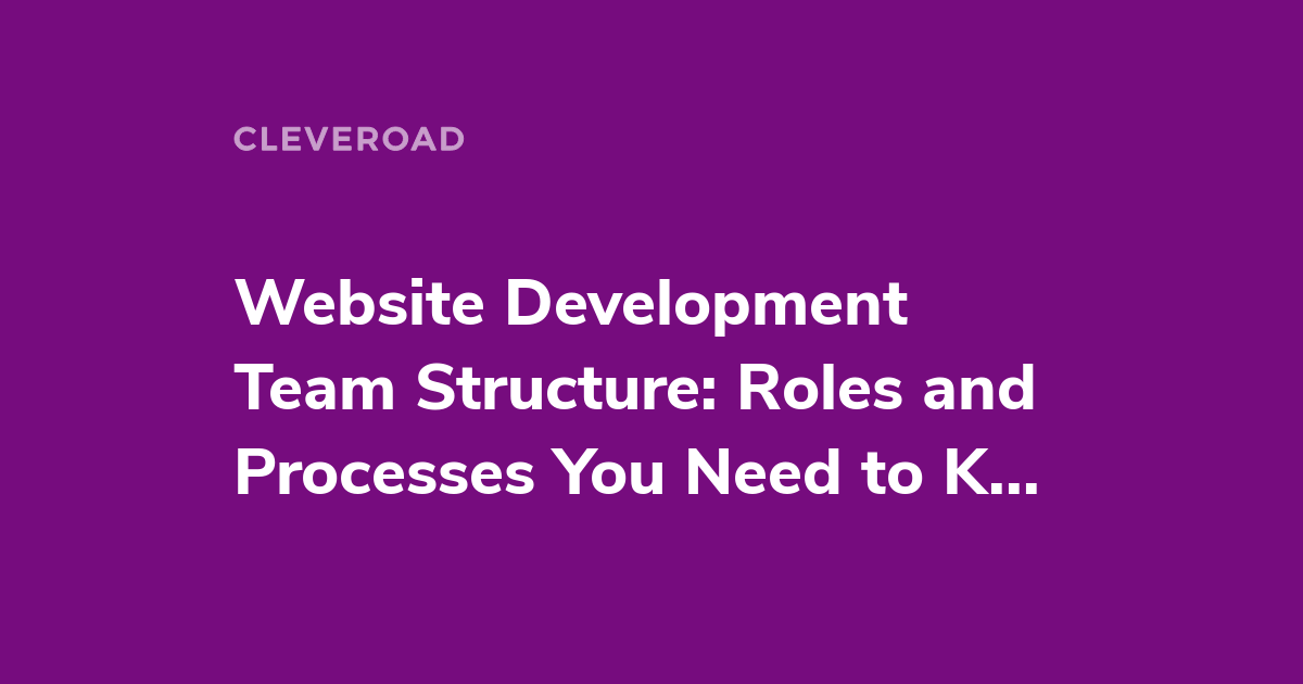Web Development Team Structure and Everything You Need to Know About It