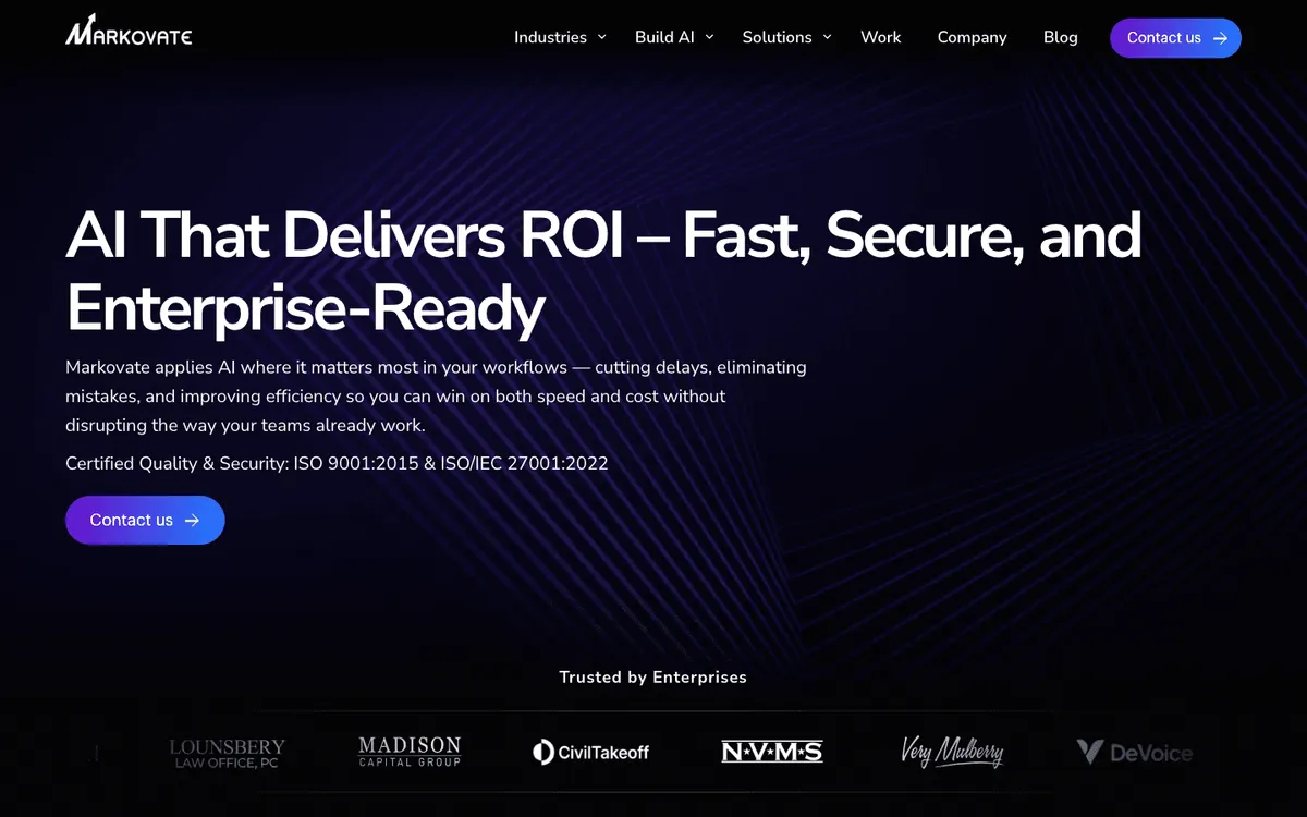 Markovate healthcare RAG development company