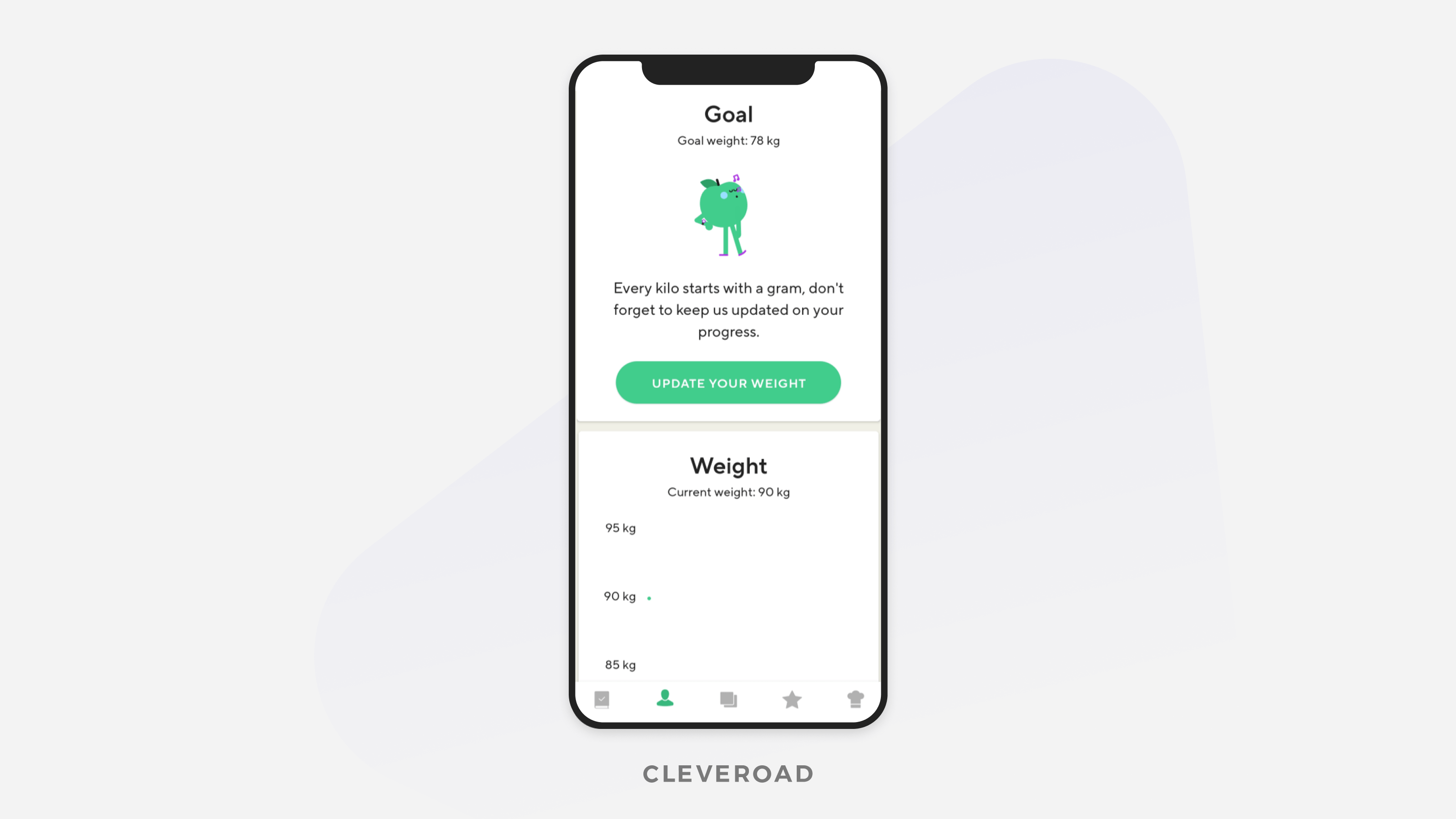 Lifesum: personal goal screen