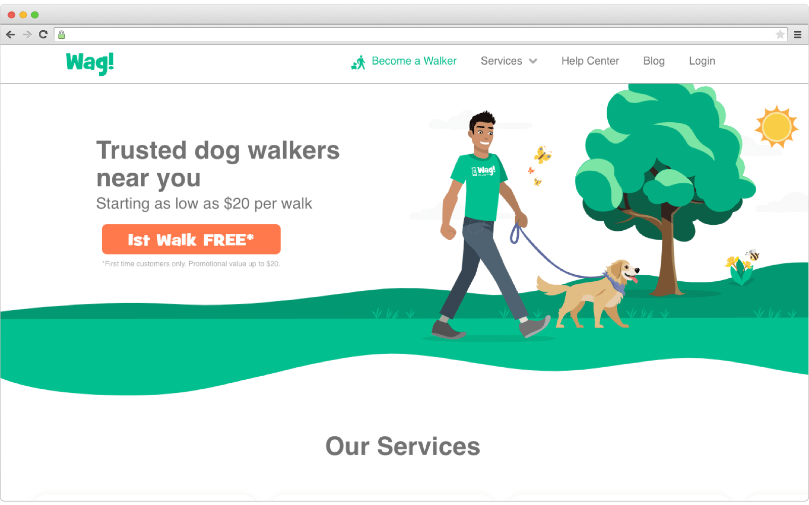 Wag dog walking platform for busy people