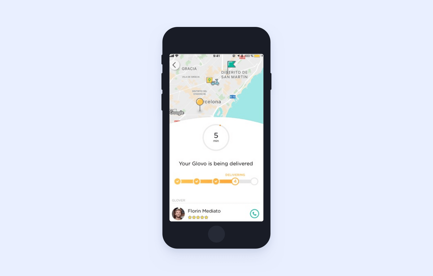 Glovo real-time order tracking