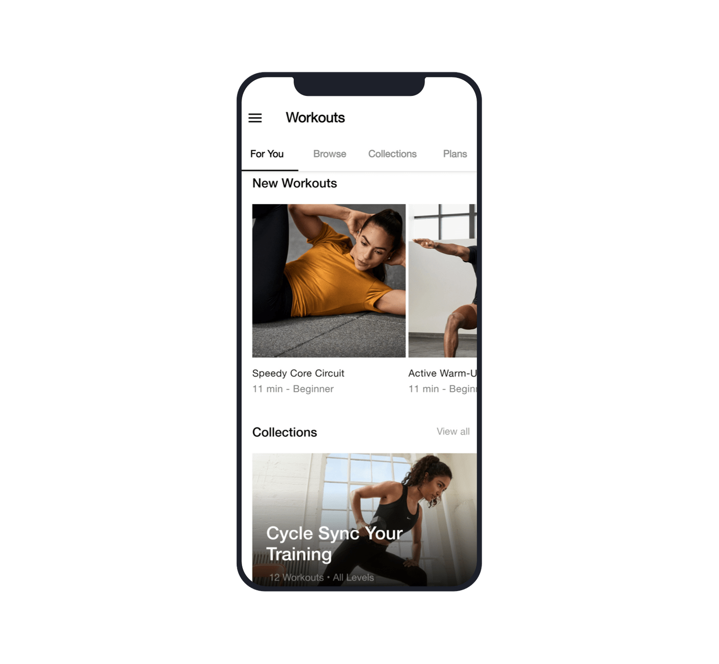 Fitness app example: Nike Training Club