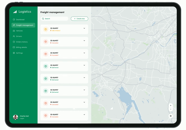Transportation Management System created by Cleveroad