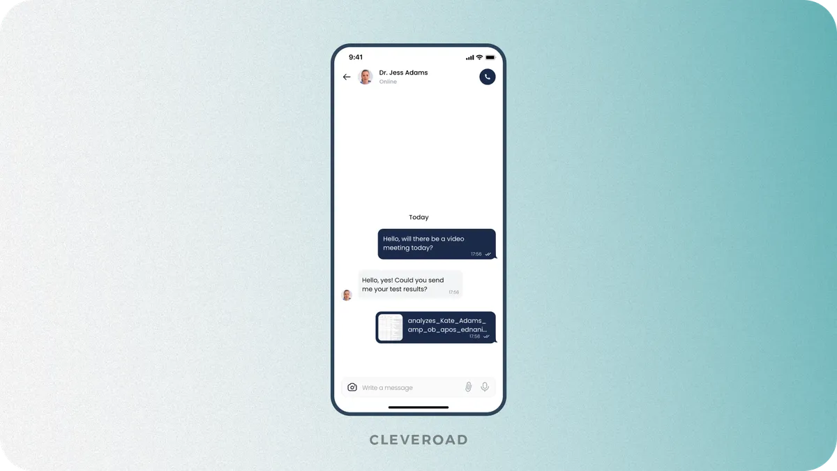 In app messages feature example created by Cleveroad
