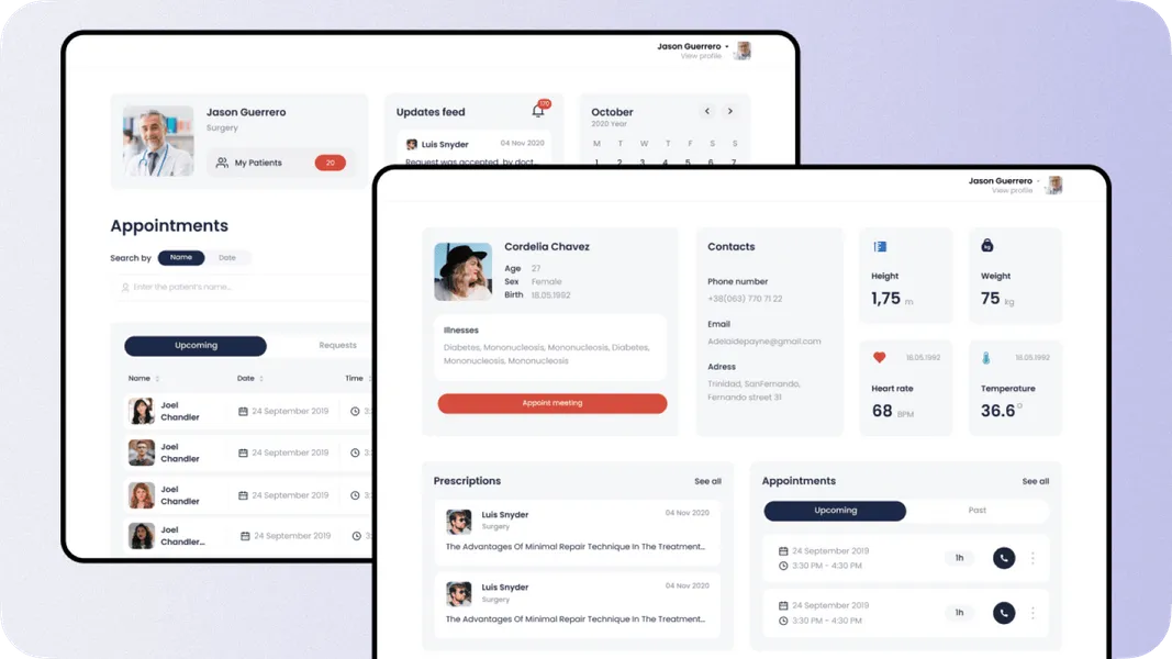 User profile screen
