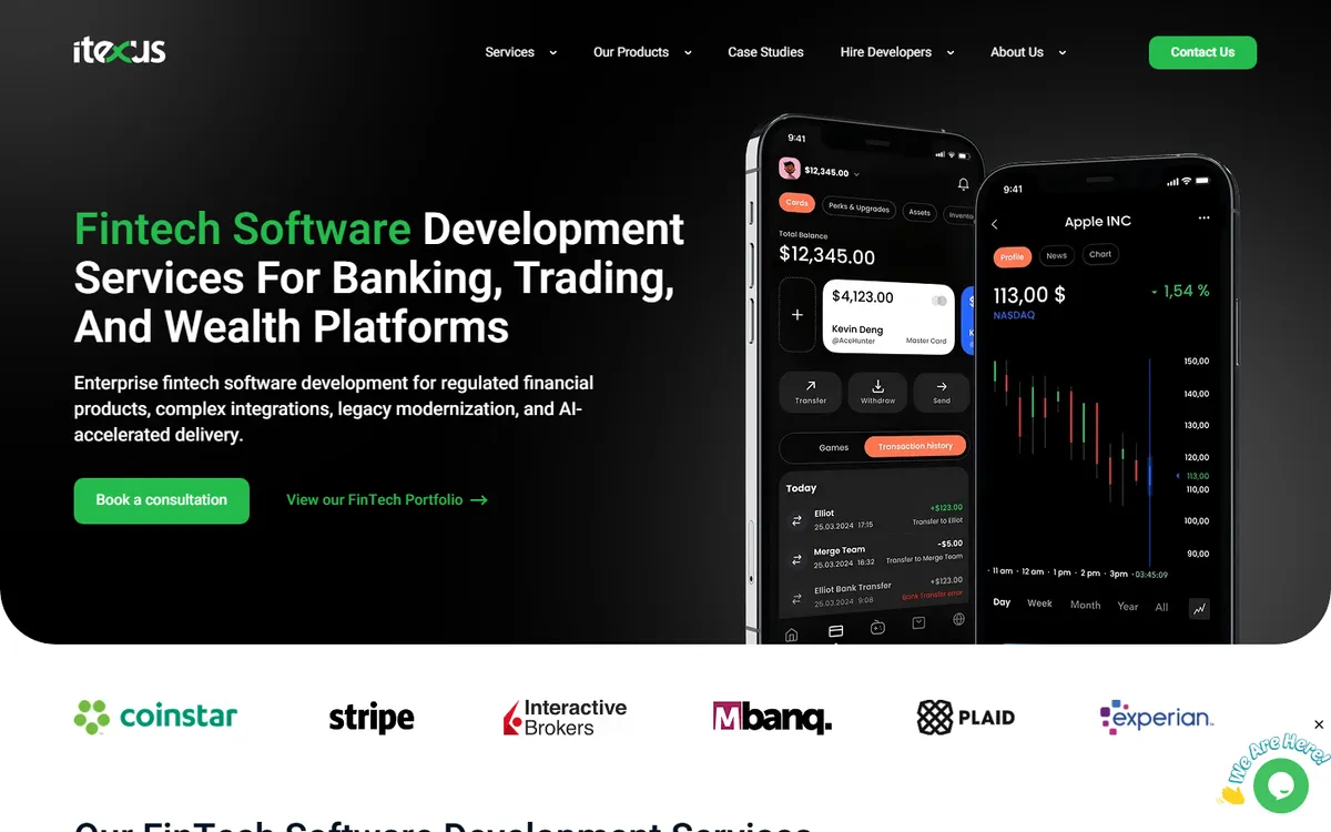 Itexus fintech MVP development agency