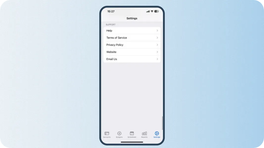 Customer support screen