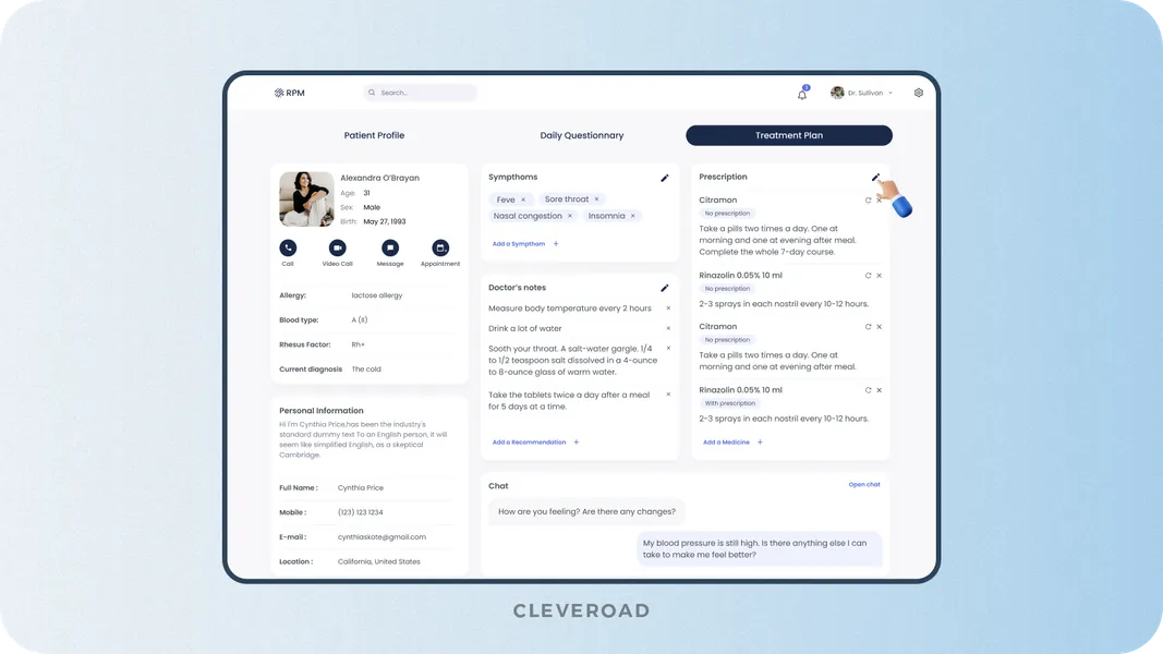 E-prescription management feature