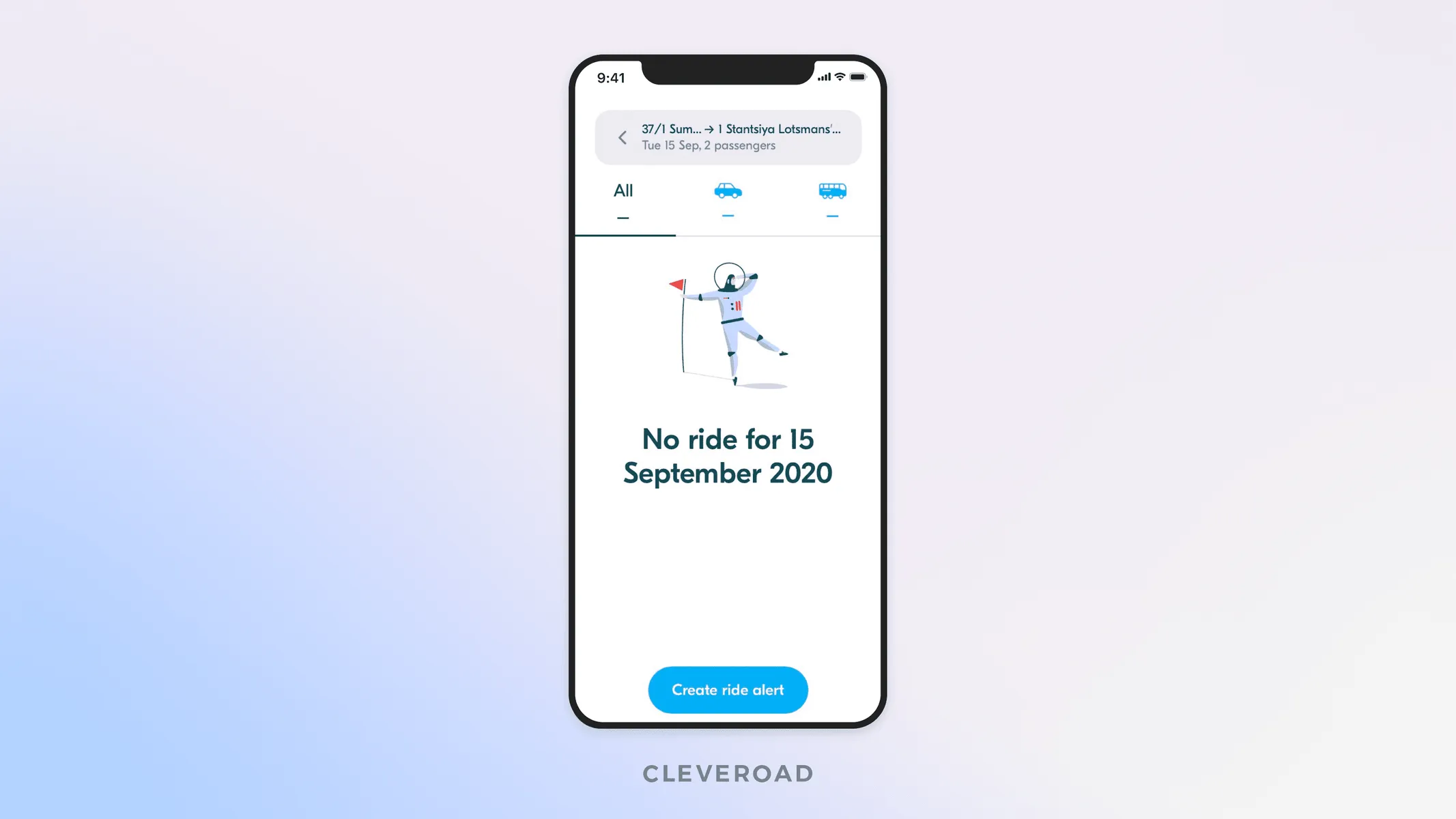 How ride alerts look in a ridesharing app