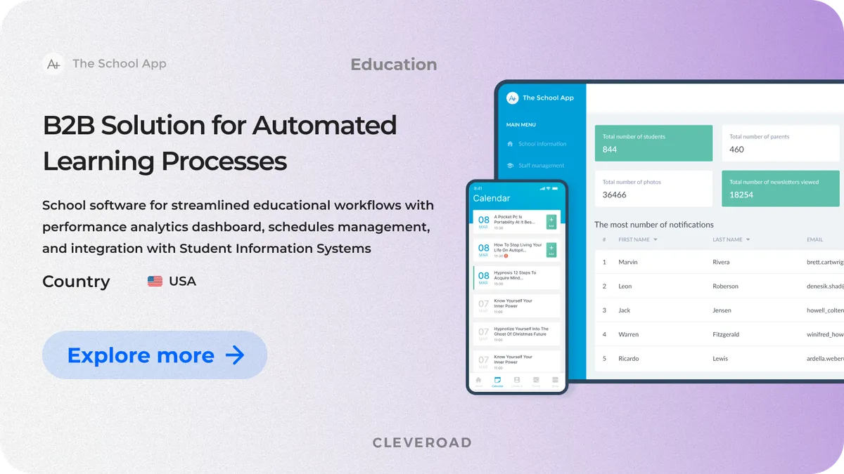 The School App interface