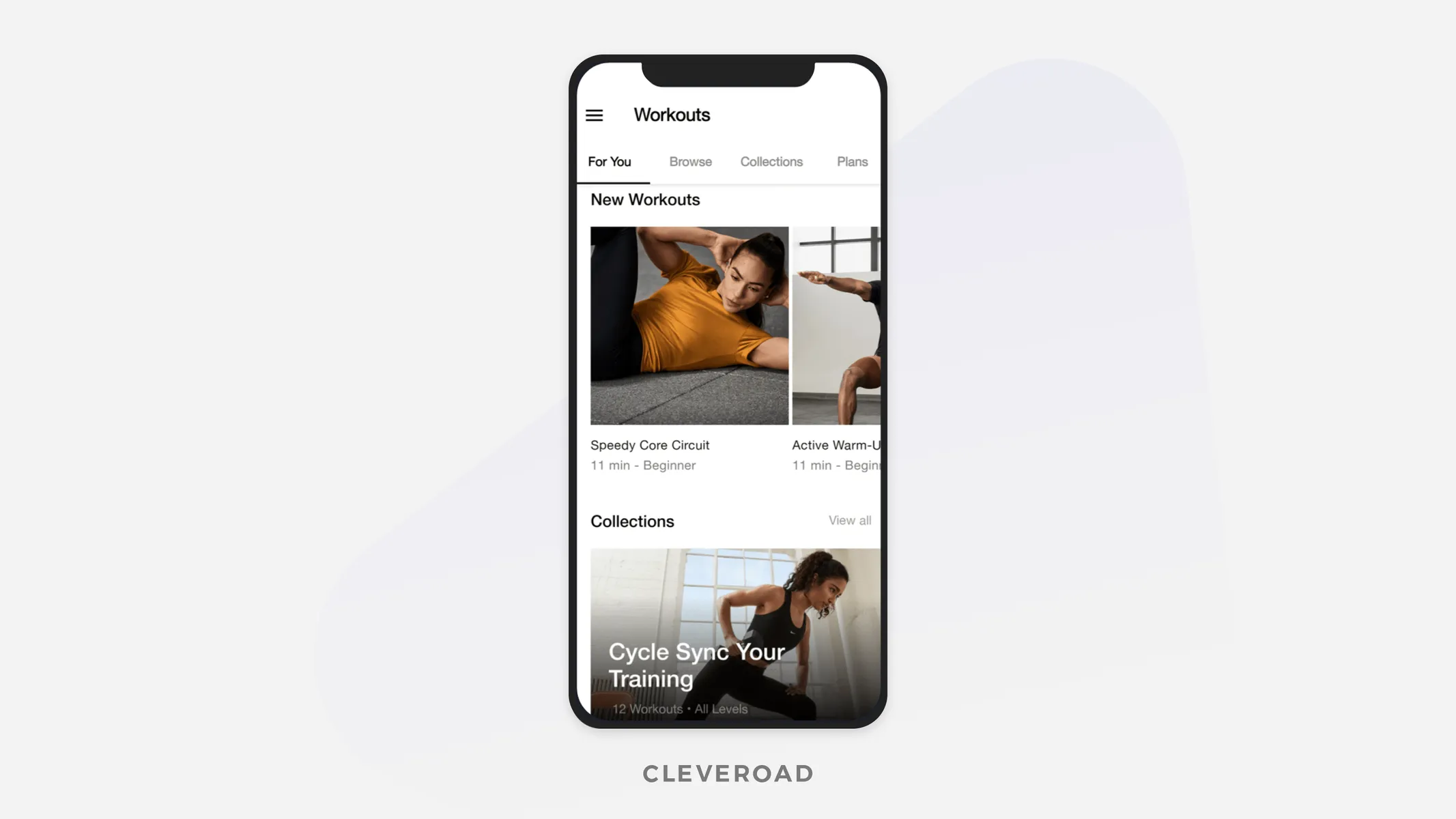 Fitness app example: Nike Training Club