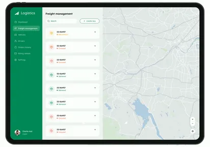 Freight running module in TMS created by Cleveroad