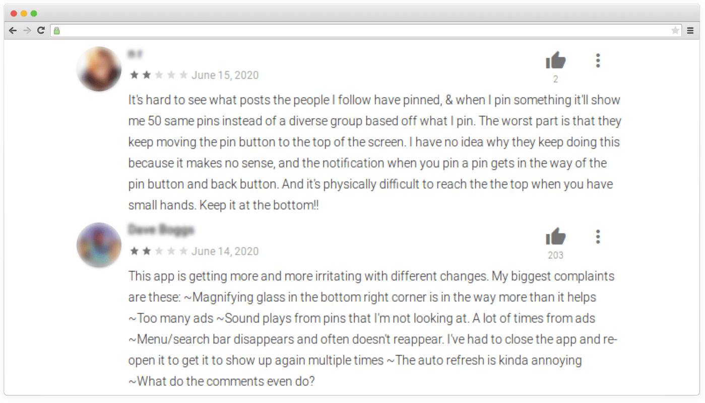 Comments on Google Play