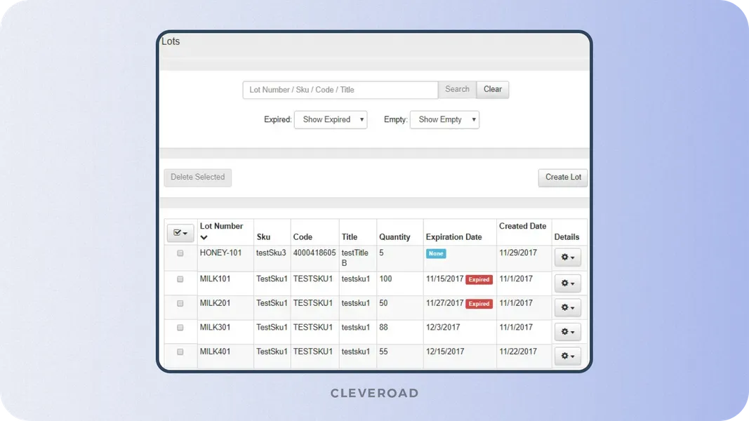 Expiration date tracking