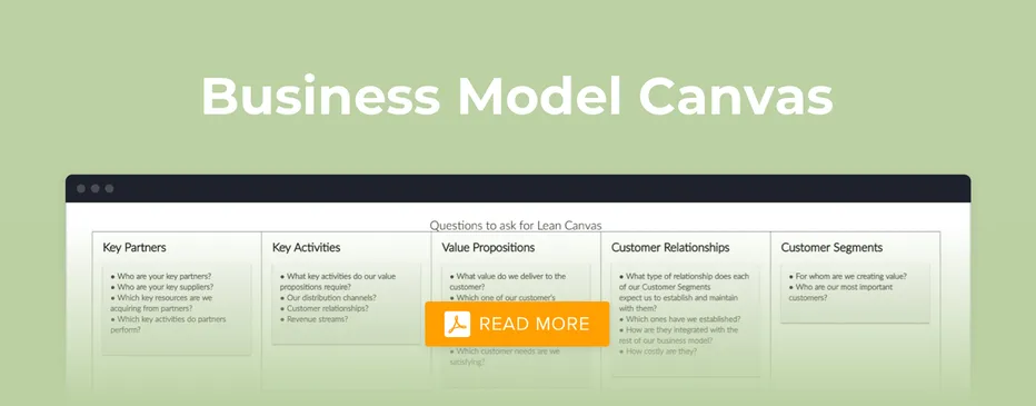business model for startup companies Business Model Canvas for a startup