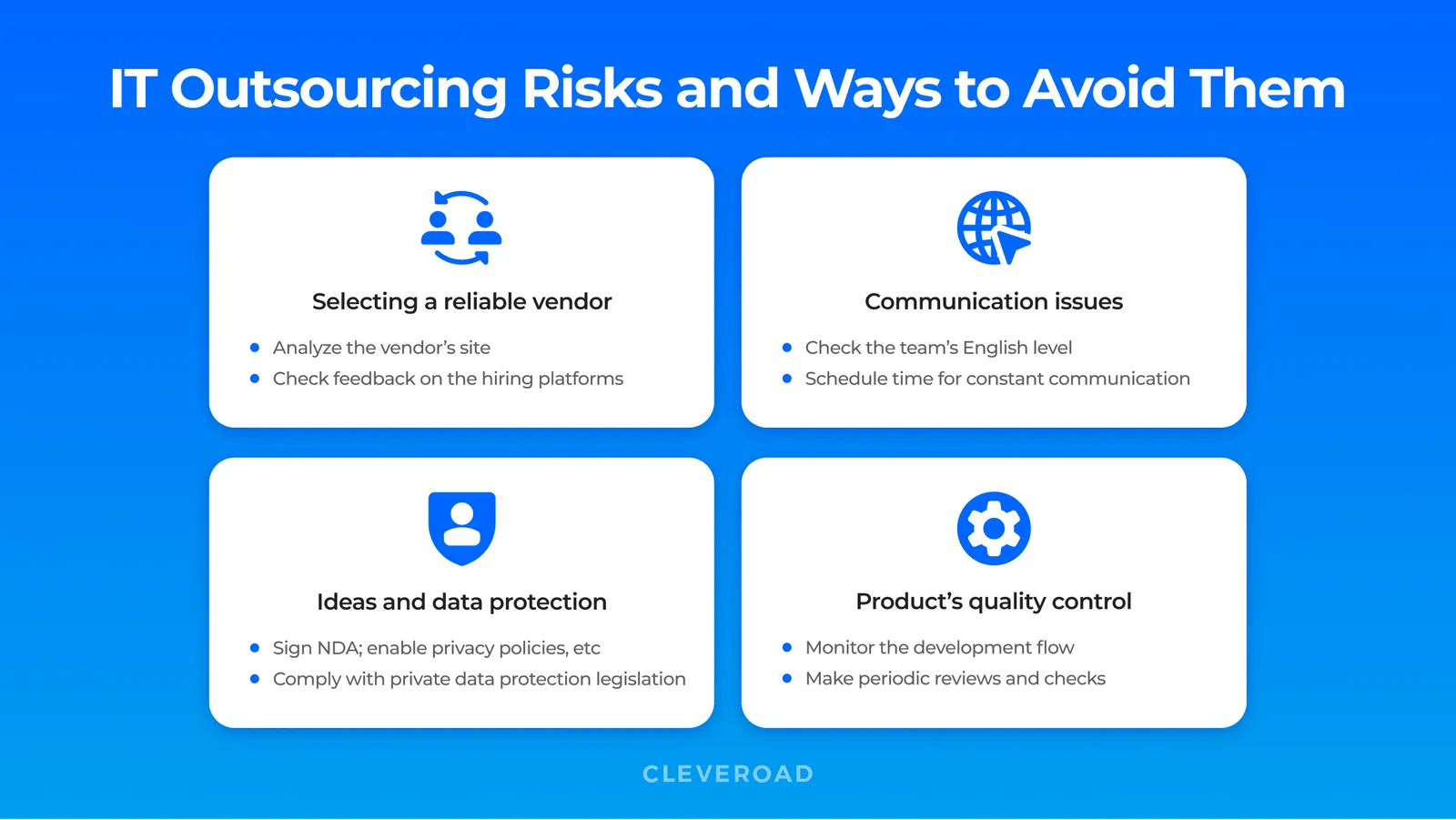 IT outsourcing risks and ways to avoid them