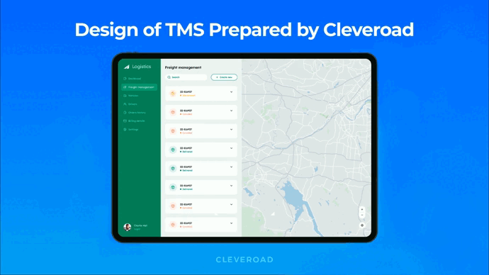 Interface of transportation management system by Cleveroad