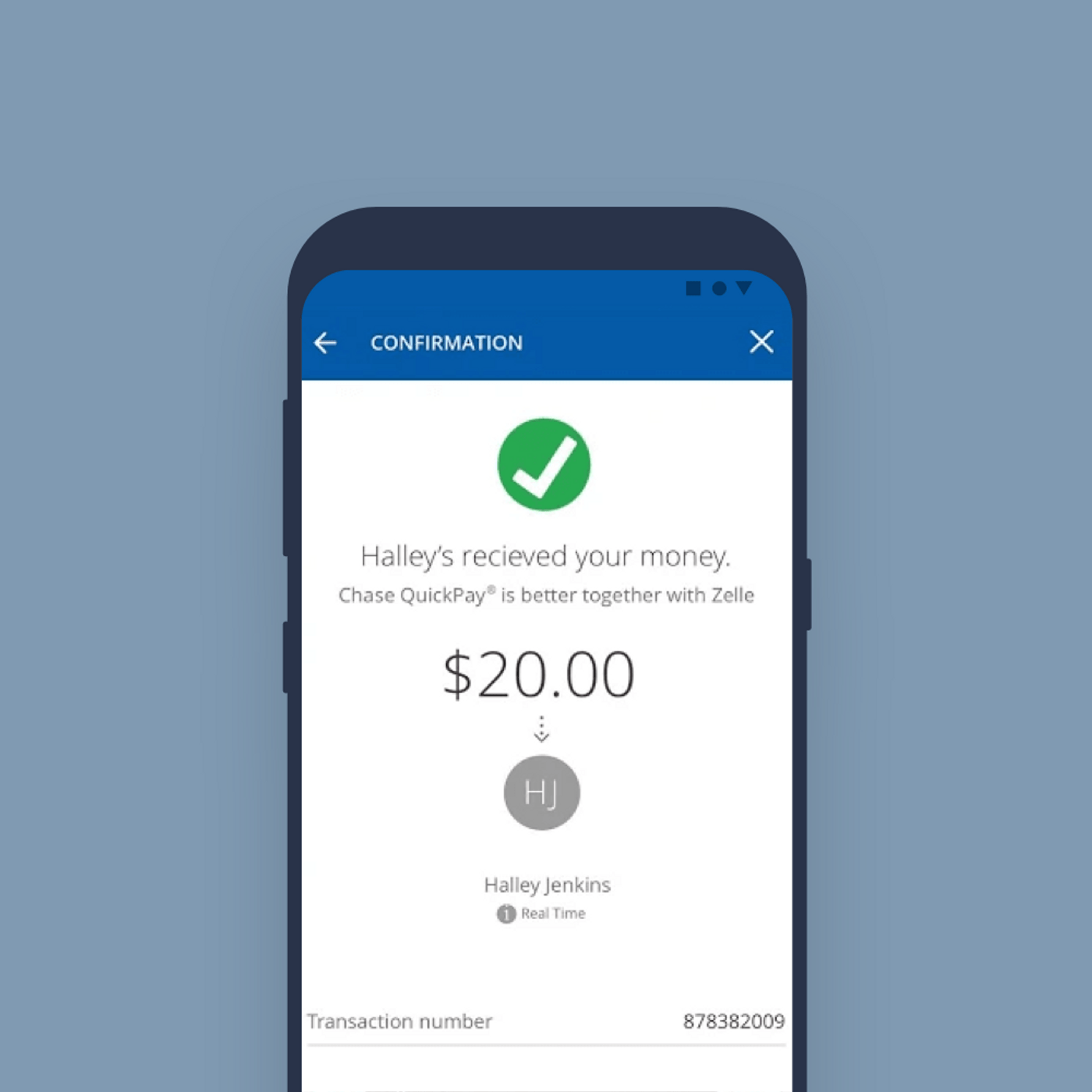 Chase quick transactions.