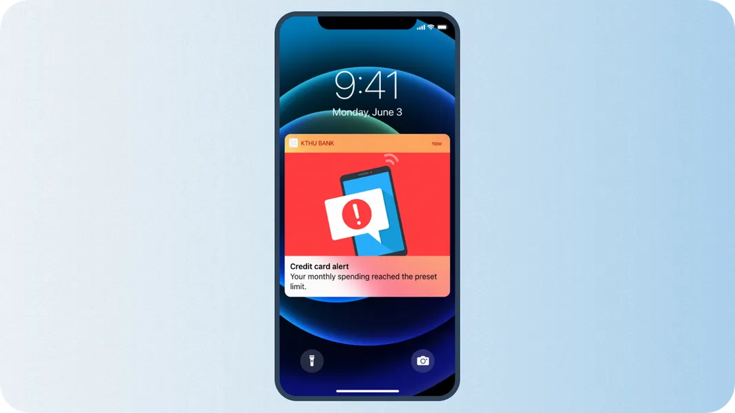 FinTech app's notifications