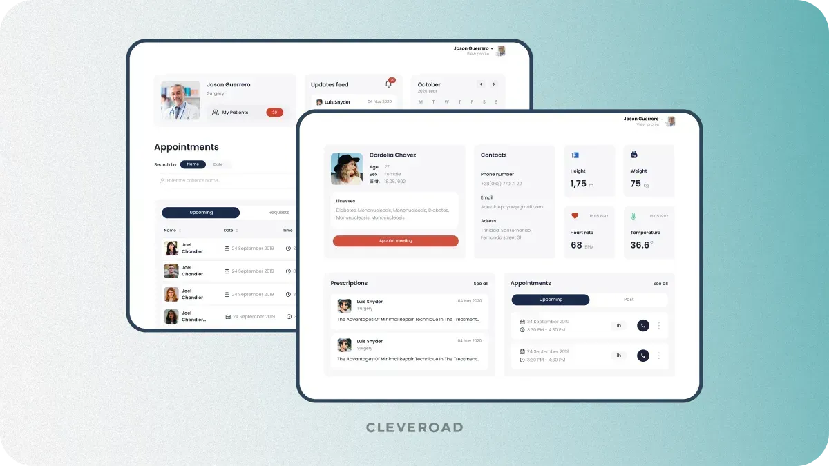 User profile screen feature example designed by Cleveroad