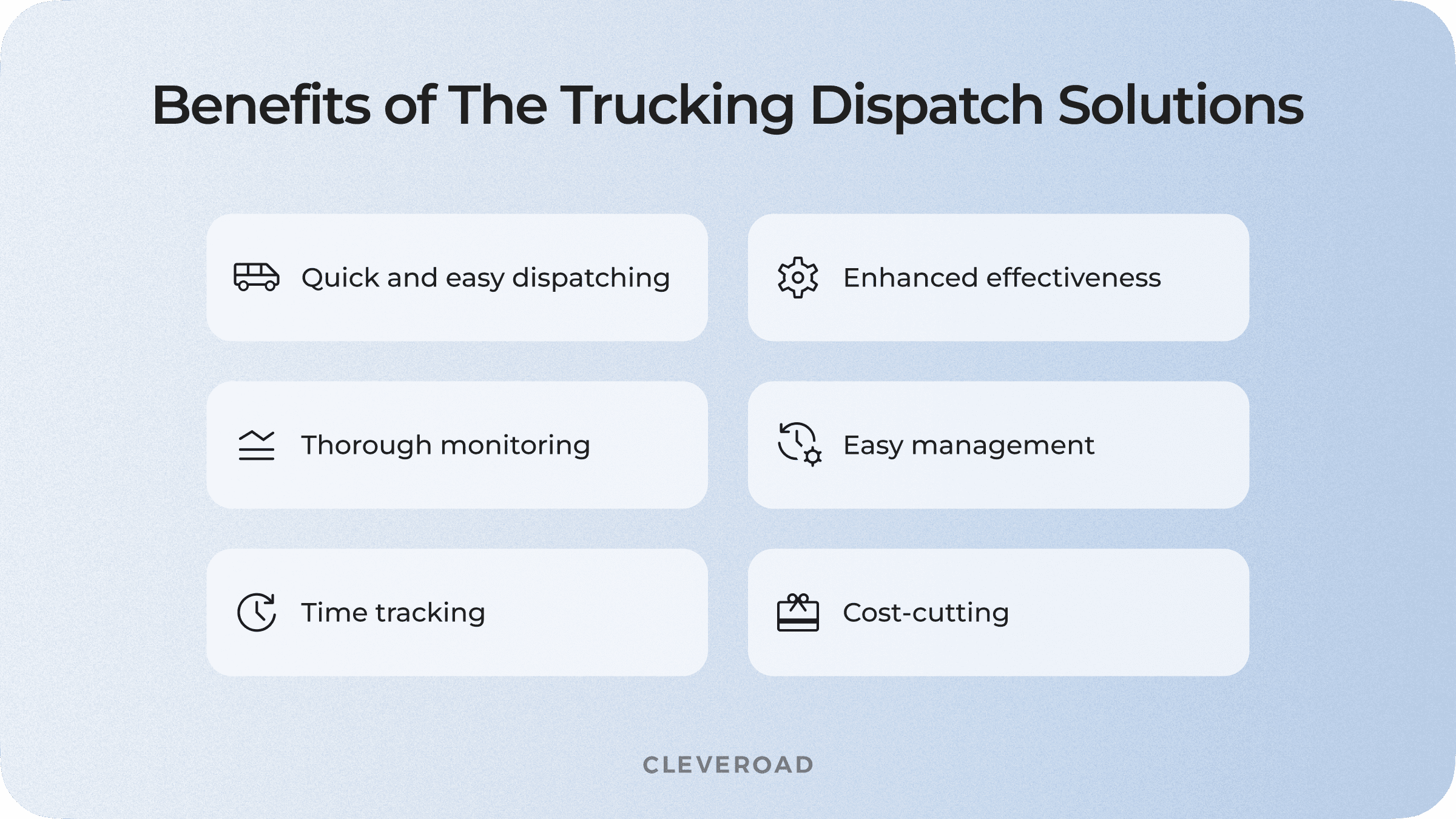 Typical benefits of the transportation dispatch software