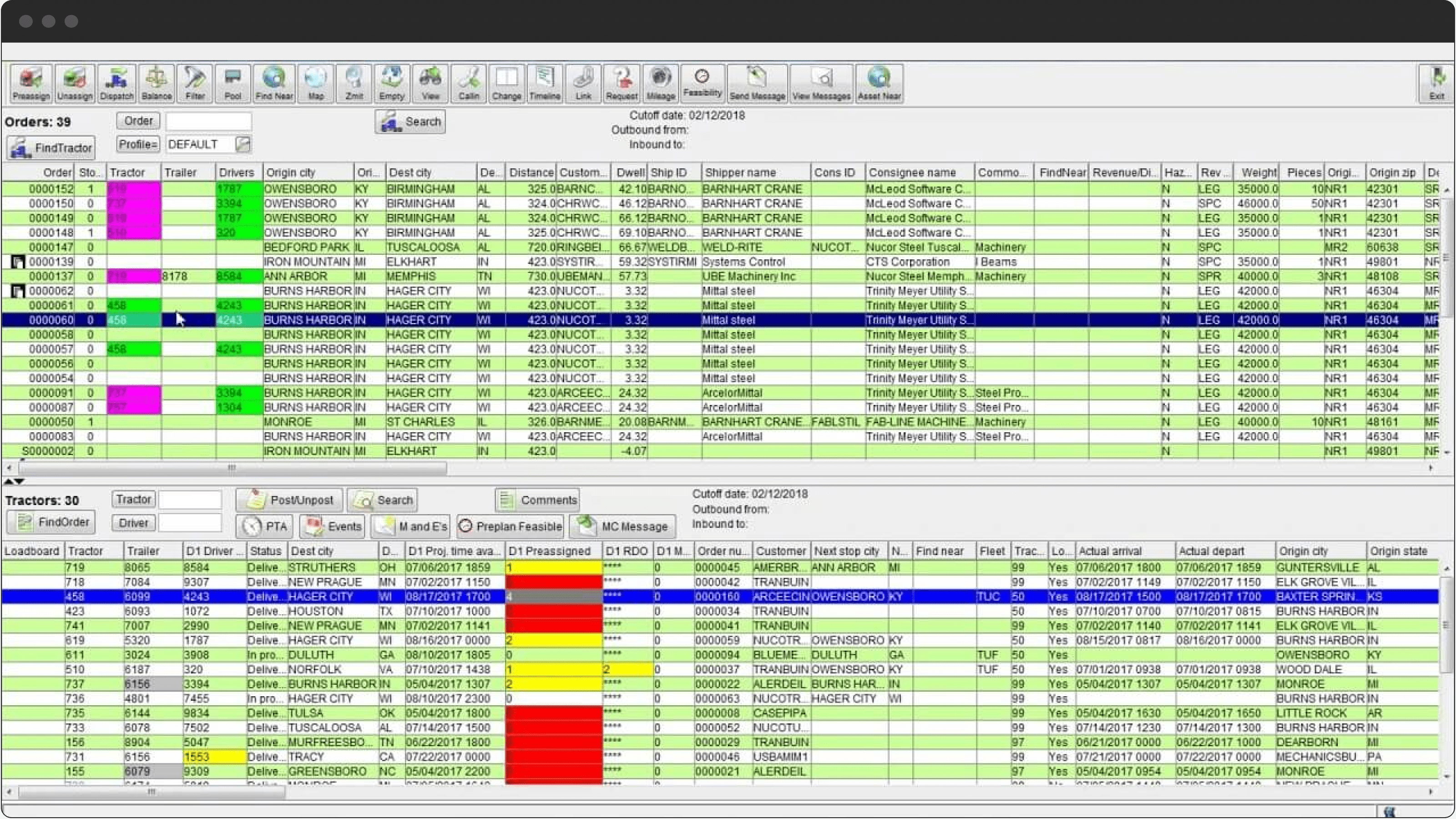 McLeod working interface