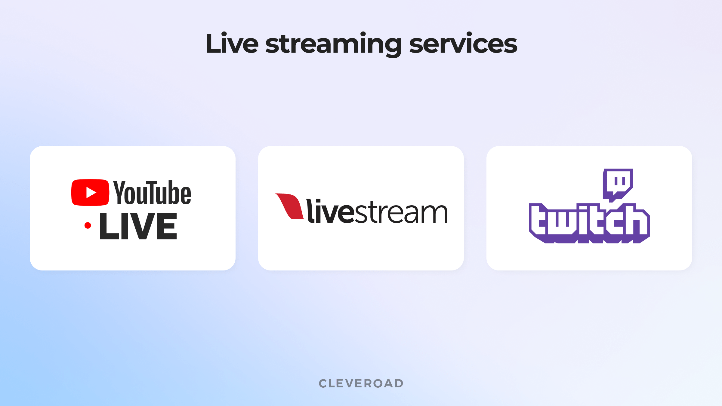 Build a live streaming services: Types of streaming platforms