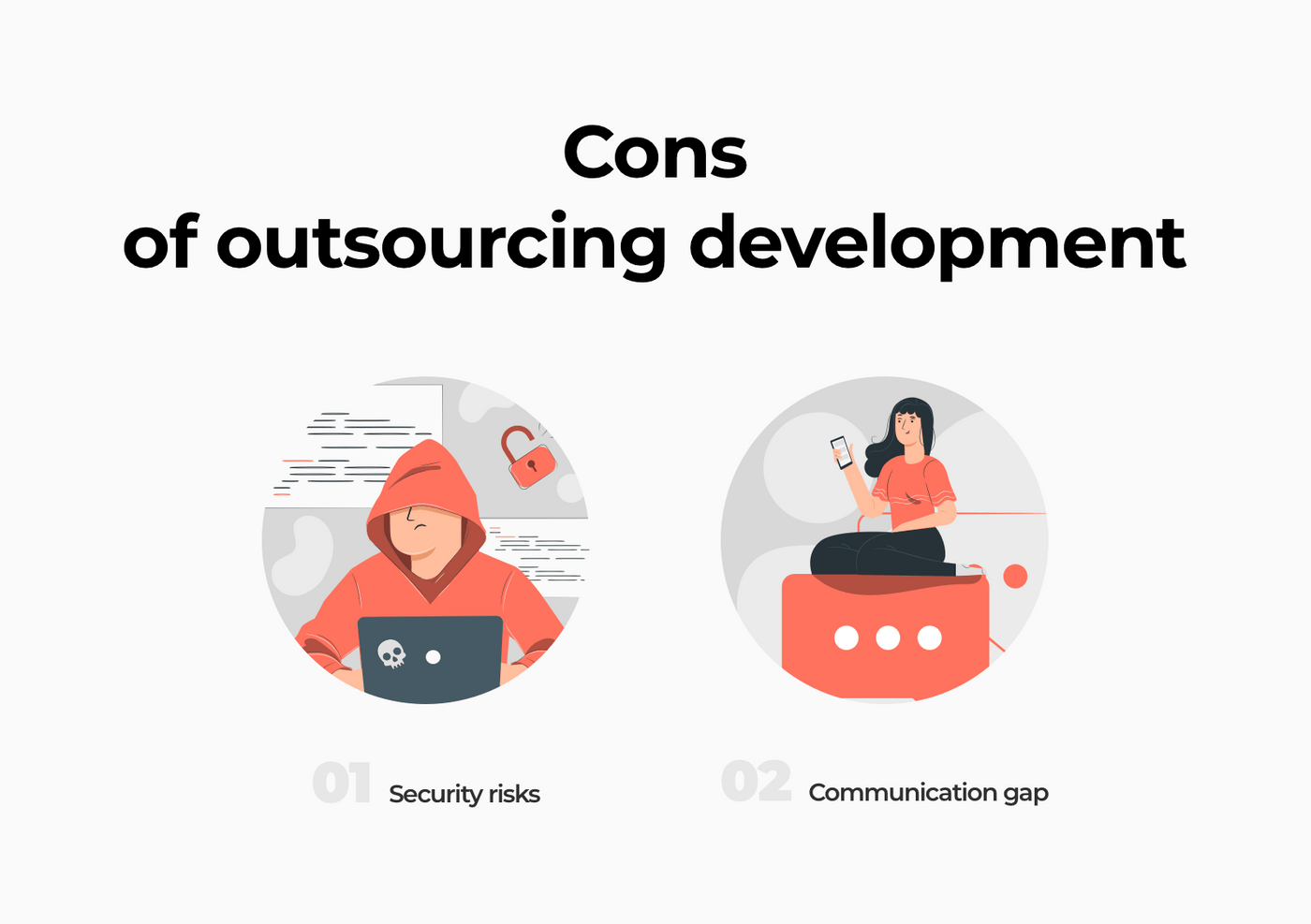 Negative sides of outsourced software development