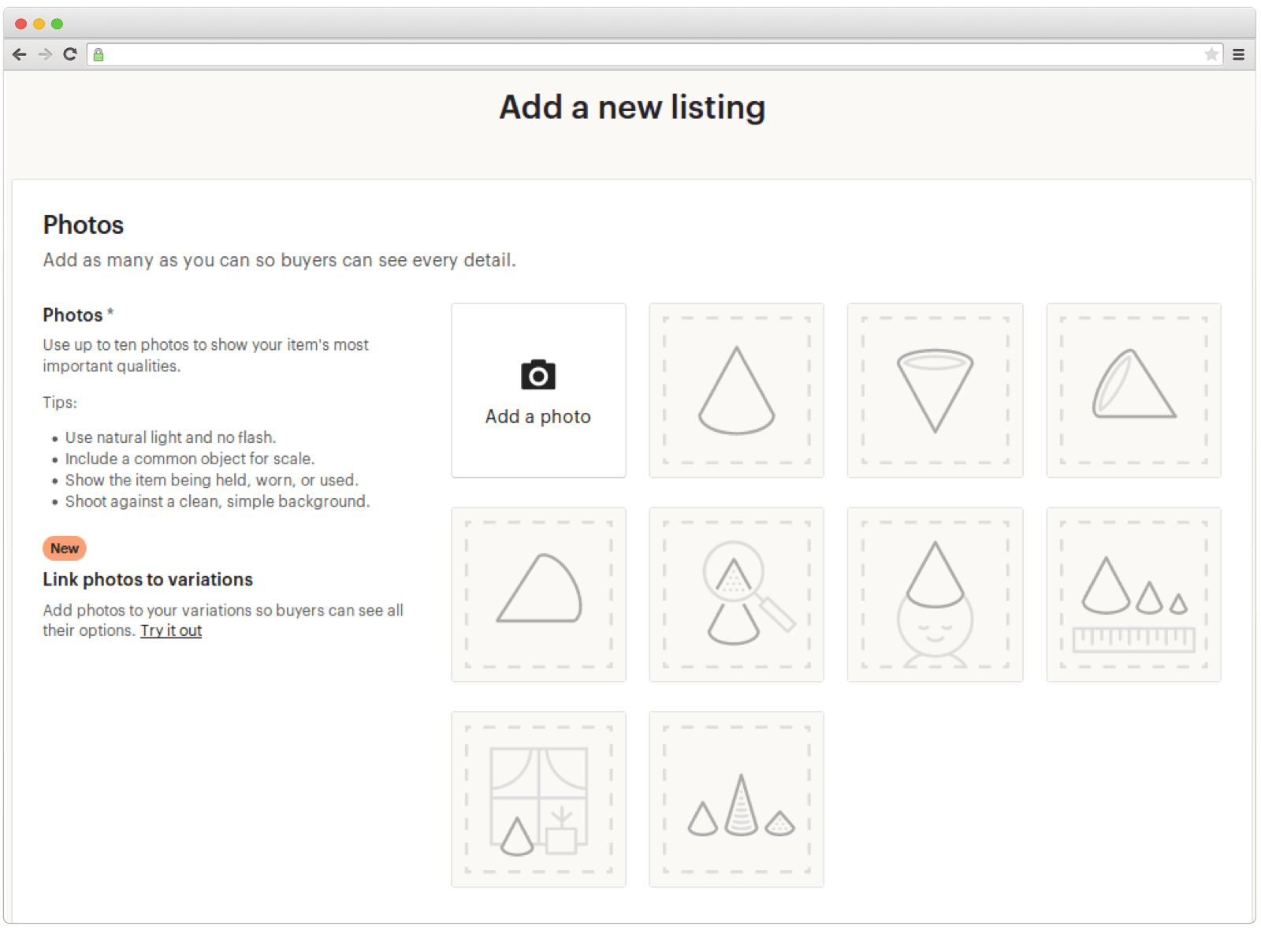 Add listing on Etsy
