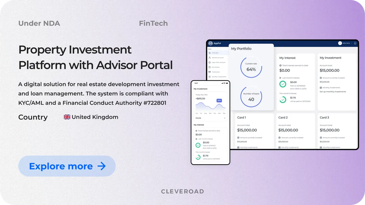 A platform for managing property investments by Cleveroad