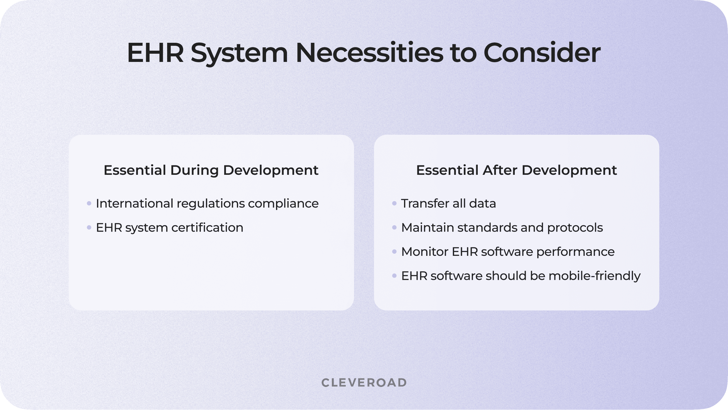 EHR necessities to consider