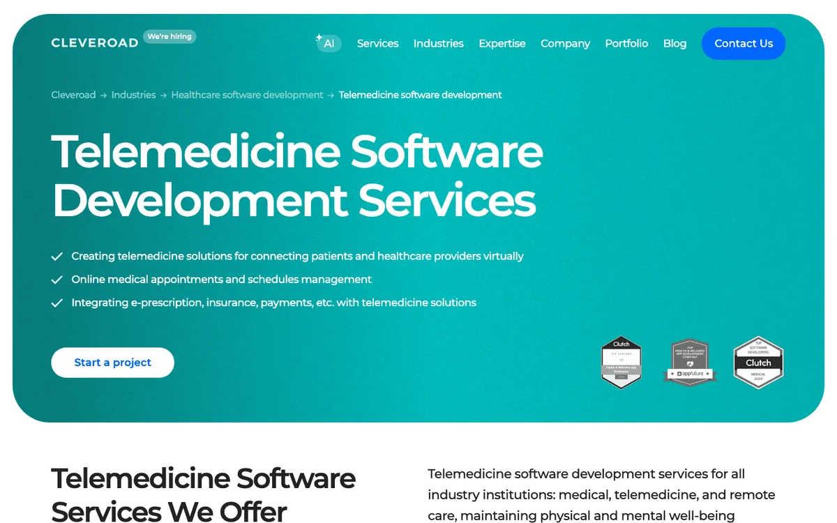 Cleveroad telemedicine software development company