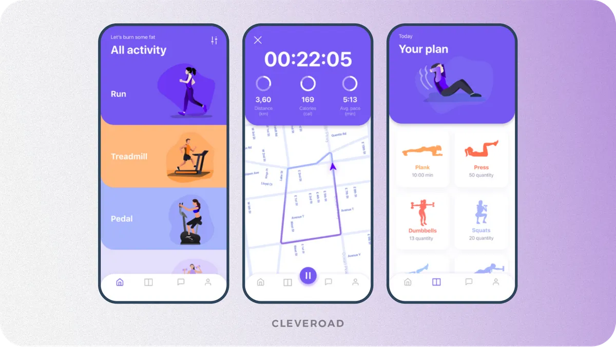 Activity tracking app by Cleveroad